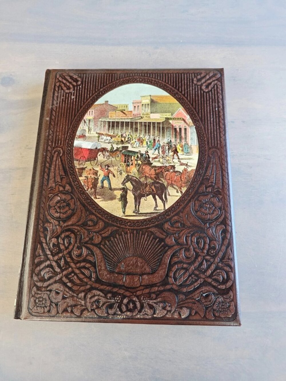 Time Life Books The Old West Series The Townsmen Vtg Leather Bound Hardcover